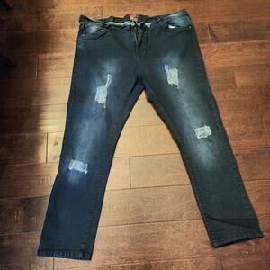 ​Truth Substance Common Sense Men Jeans 44x32 Blue Distressed Ripped Stretch
